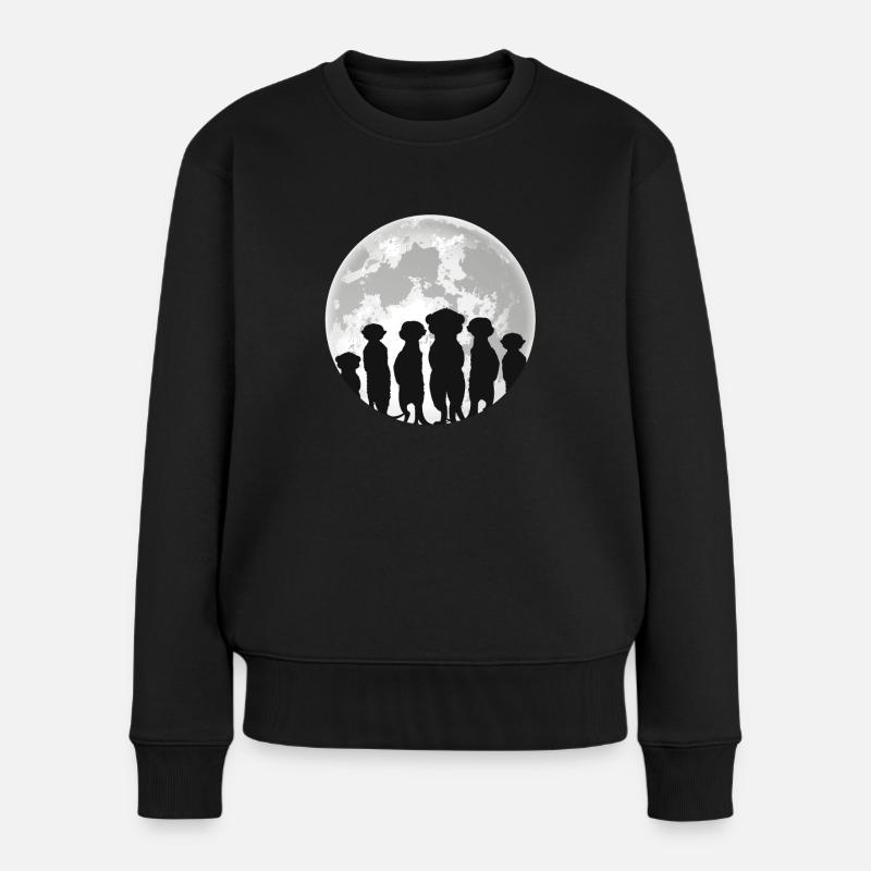 Erdmännchen - Frauen Premium Bio Pullover - Schwarz