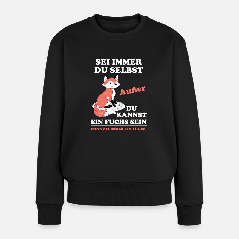 Fuchs Füchse Jungen Mädchen Fuchsfreunde Geschenk - Frauen Premium Bio Pullover - Schwarz