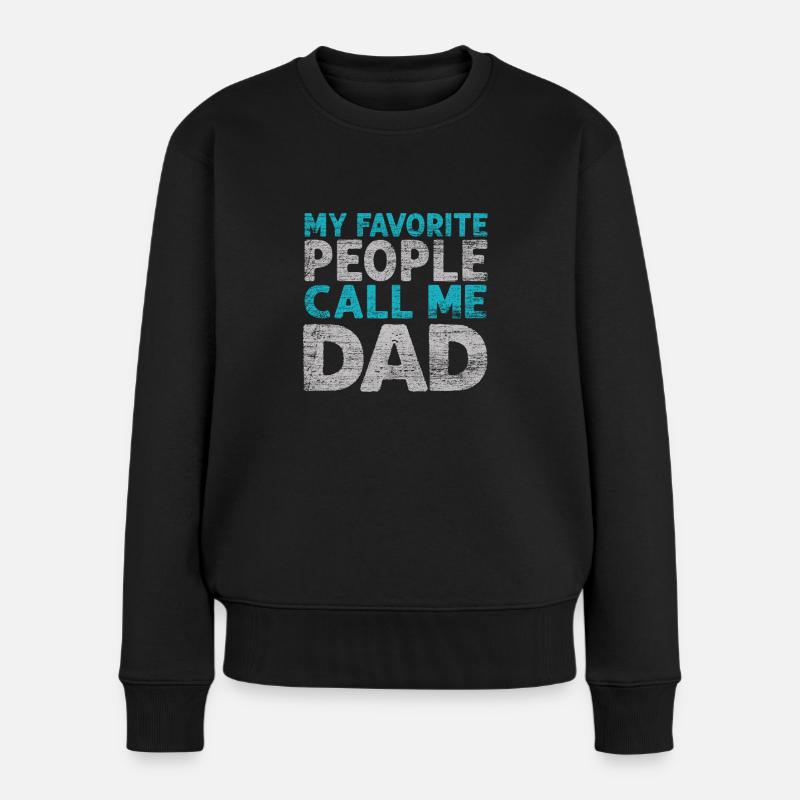Papa Vatertag - Frauen Premium Bio Pullover - Schwarz