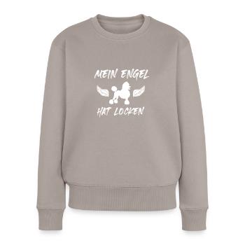 Pudel Engel Locken Pudel Liebhaber - Frauen Premium Bio Pullover - Taupe - Vorne - Julia (174cm)