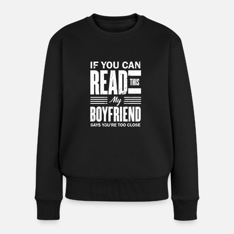 Freund Freundin paar lustig Geschenk Geburtstag - Frauen Premium Bio Pullover - Schwarz