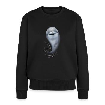 Delfin Delfine Delfinliebhaber Geschenk - Frauen Premium Bio Pullover - Schwarz - Vorne - Julia (174cm)