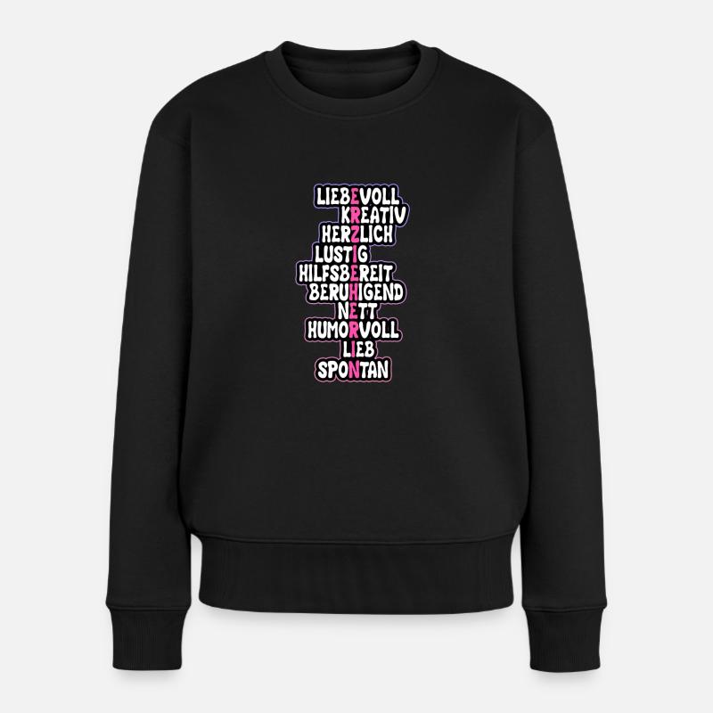 Lustiges Erzieherin Kinder Kindergarten Geschenk - Frauen Premium Bio Pullover - Schwarz