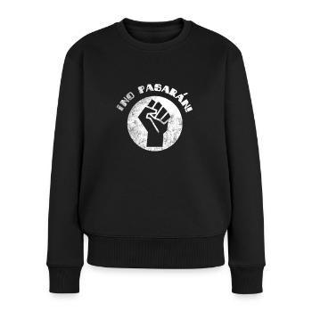 No Pasaran Shirt Anti Fascist Protest Tee Raised F - Pull Premium bio Femme - noir - Devant - Julia (174cm)
