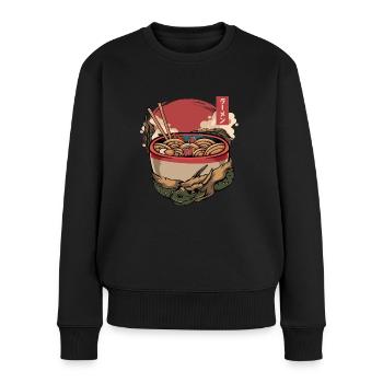 Ramen Drache Japanische Nudeln Kunst Japan Anime - Frauen Premium Bio Pullover - Schwarz - Vorne - Julia (174cm)