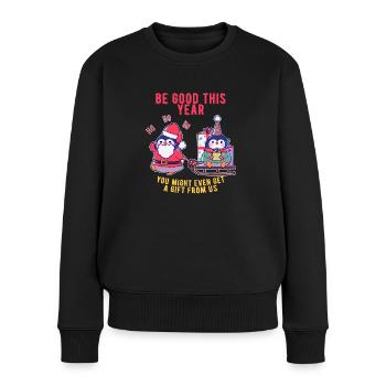 Penguin brings Christmas presents - Women's Premium Organic Jumper - black - Front - Julia (174cm)
