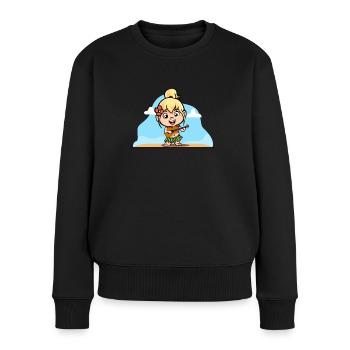 Hula Hawai Mädchen mit Bastrock Girarre Aloha - Frauen Premium Bio Pullover - Schwarz - Vorne - Julia (174cm)