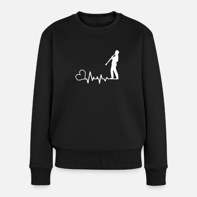 Klarinette - Frauen Premium Bio Pullover - Schwarz