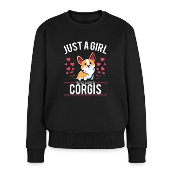 Just A Girl Who Loves Corgis Dog Owner Pet - Women's Premium Organic Jumper - black - Front - Julia (174cm)