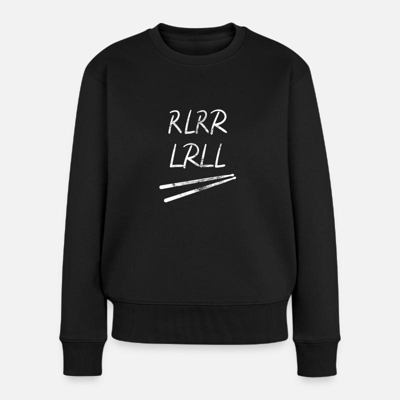 Drummer Schlagzeuger oder Percussionist Geschenk - Frauen Premium Bio Pullover - Schwarz