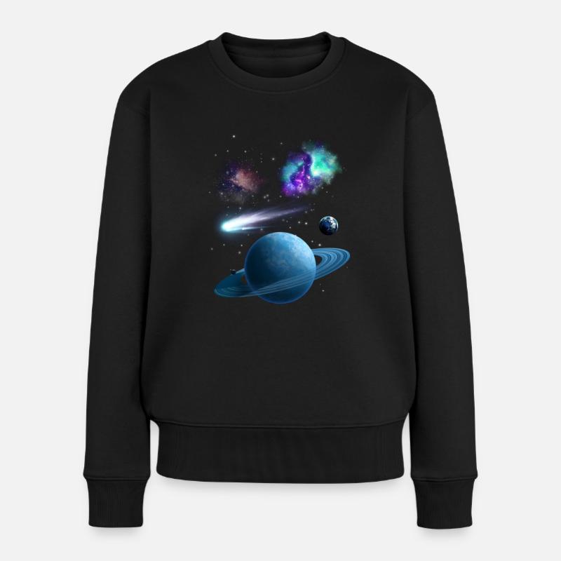 Universum - Frauen Premium Bio Pullover - Schwarz