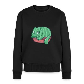 Catcus cat cactus kitten house tiger - Women's Premium Organic Jumper - black - Front - Julia (174cm)