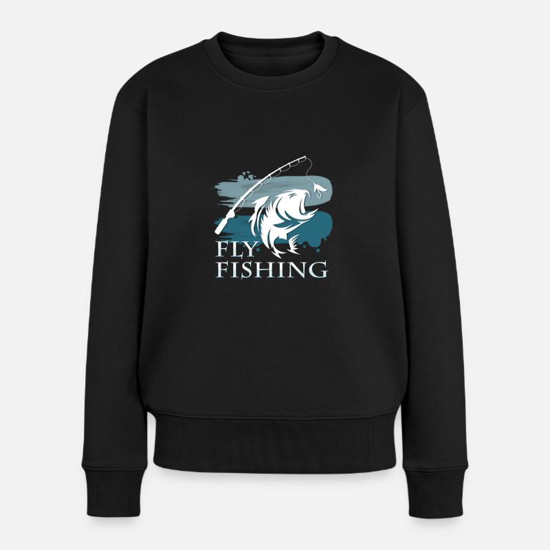 Fliegenfischen - Frauen Premium Bio Pullover - Schwarz