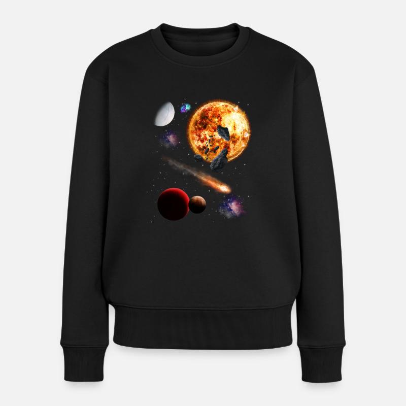 Universum - Frauen Premium Bio Pullover - Schwarz