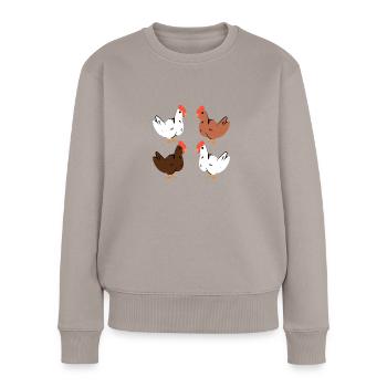 Chicken - Women's Premium Organic Jumper - taupe - Front - Julia (174cm)