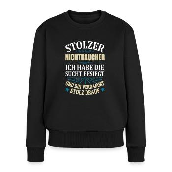 Stolzer Nichtraucher Spruch Männer Geschenk - Frauen Premium Bio Pullover - Schwarz - Vorne - Julia (174cm)