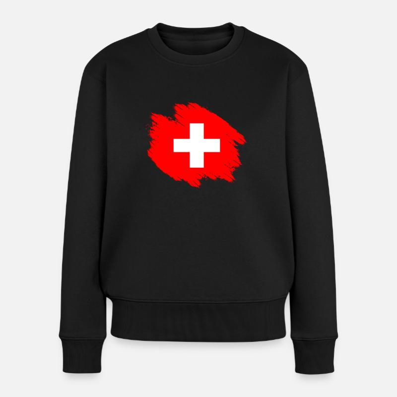 Idée cadeau T-shirt Suisse - Pull Premium bio Femme - noir