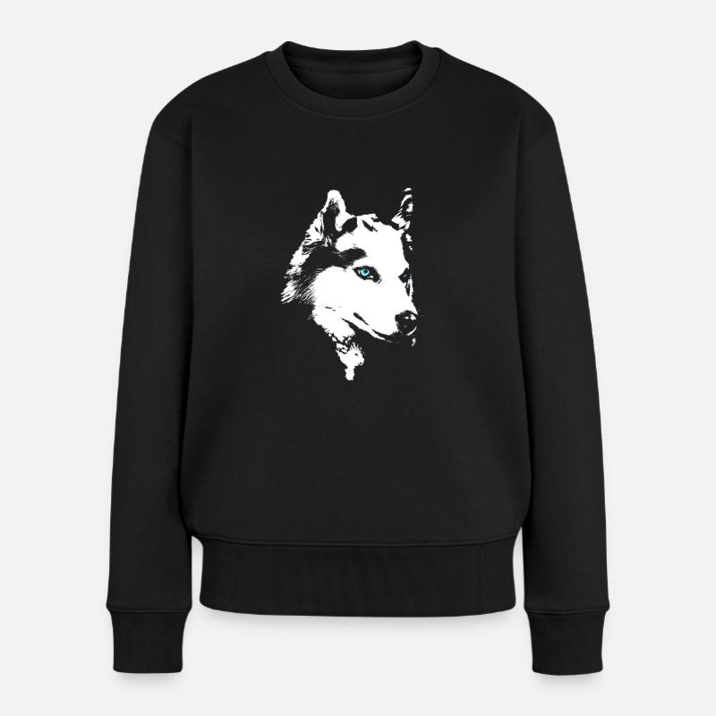 Husky - Frauen Premium Bio Pullover - Schwarz