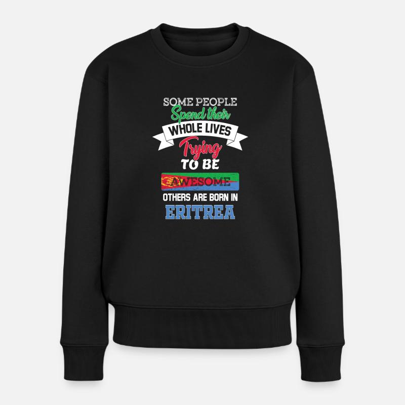Geboren in eritrea - Frauen Premium Bio Pullover - Schwarz