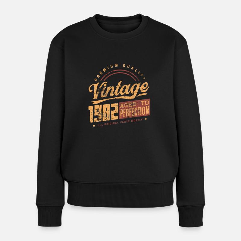 Geburtstag Jahrgang 1982 - Frauen Premium Bio Pullover - Schwarz