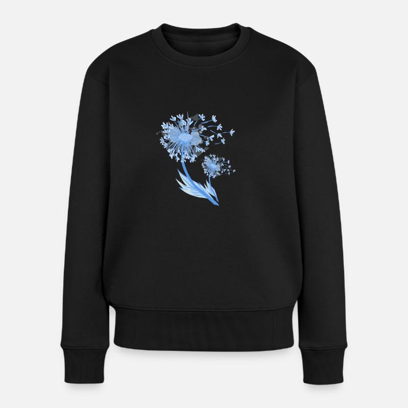 Pusteblume - Frauen Premium Bio Pullover - Schwarz