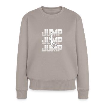 Conception de basket-ball saut saut - Pull Premium bio Femme - taupe - Devant - Julia (174cm)