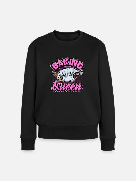 Lustig Backen Queen Frauen Kuchen Geschenk - Frauen Premium Bio Pullover - Schwarz