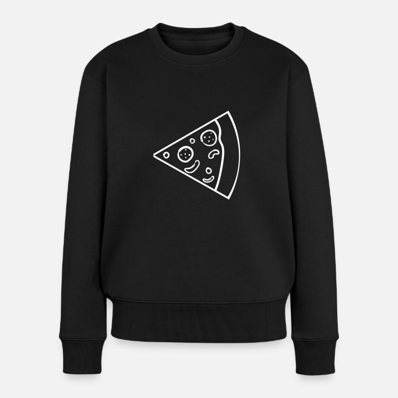 Partnerlook Couple Partner Paar Pärchen Pizza - Frauen Premium Bio Pullover - Schwarz