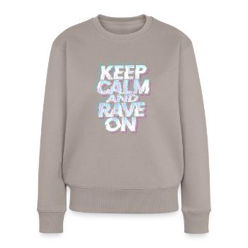 Techno Rave EDM Dubstep électronique D&B - Pull Premium bio Femme - taupe - Devant - Julia (174cm)