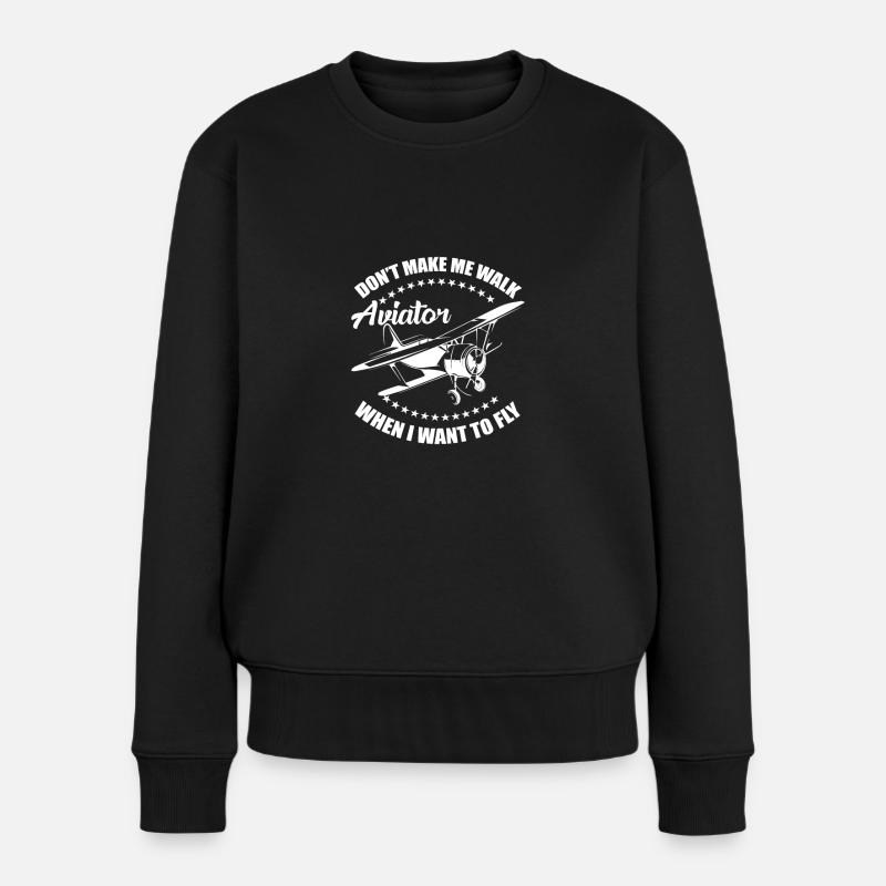 Flugzeuge Piloten Luftfahrt Geschenke - Frauen Premium Bio Pullover - Schwarz