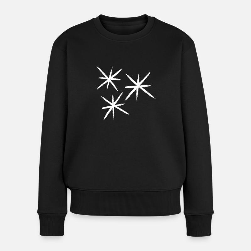 Sterne - Frauen Premium Bio Pullover - Schwarz