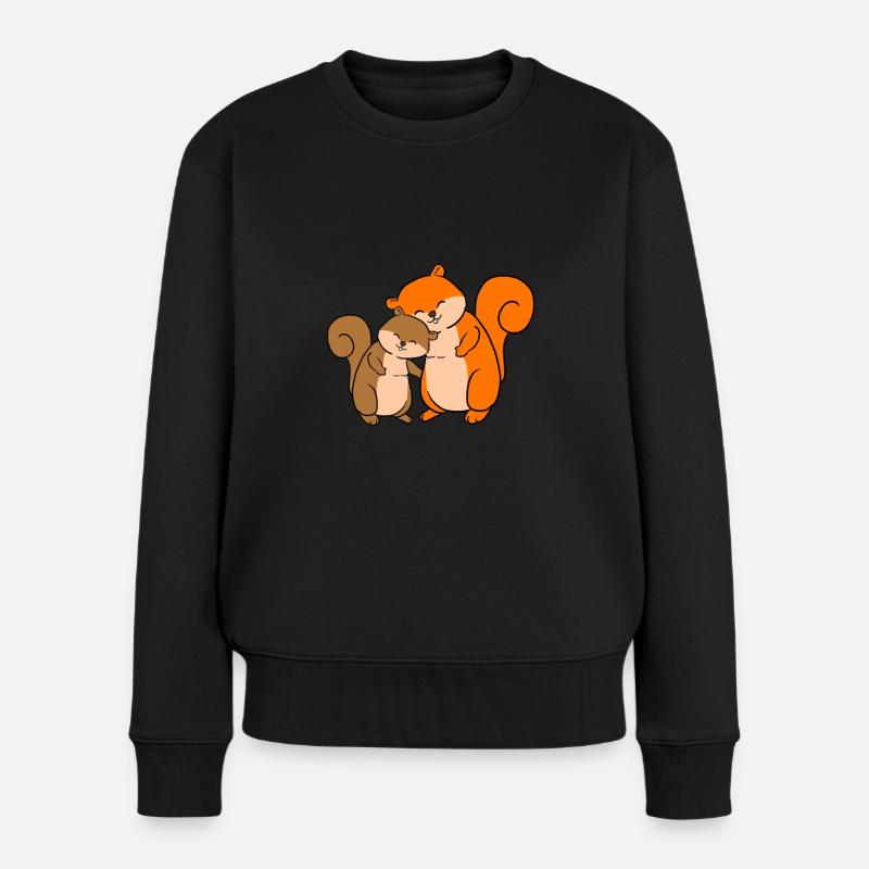 Eichhörnchen - Frauen Premium Bio Pullover - Schwarz