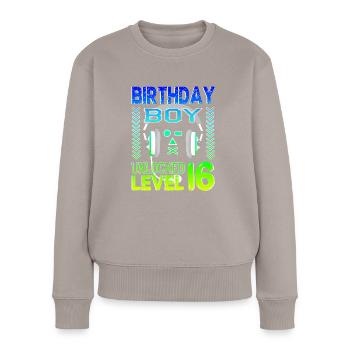 16 Geburtstag feiern Spieler Videospiele lustig - Frauen Premium Bio Pullover - Taupe - Vorne - Julia (174cm)