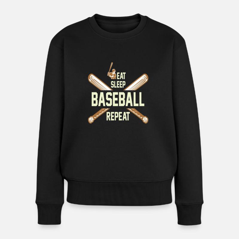 Baseball - Frauen Premium Bio Pullover - Schwarz