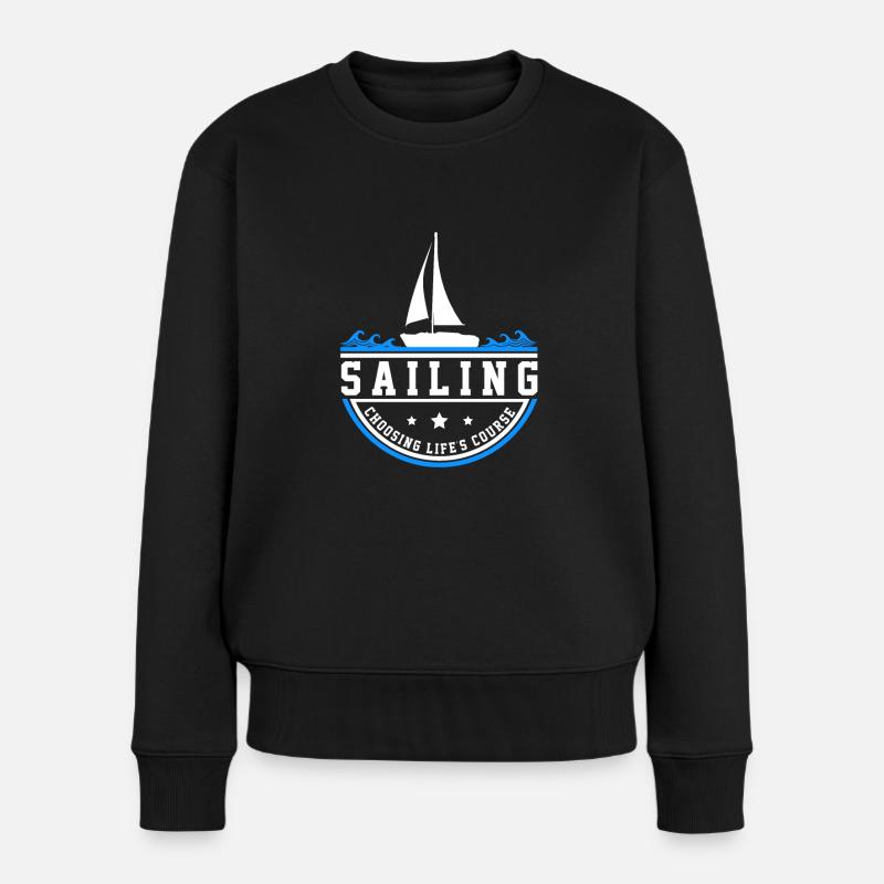 Segeln Geschenk - Frauen Premium Bio Pullover - Schwarz