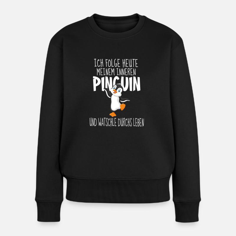 Inneren Pinguin - Frauen Premium Bio Pullover - Schwarz