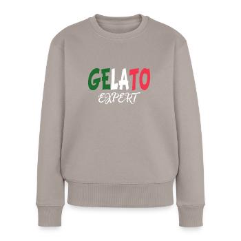 Ice Experte Italien Flagge - Frauen Premium Bio Pullover - Taupe - Vorne - Julia (174cm)