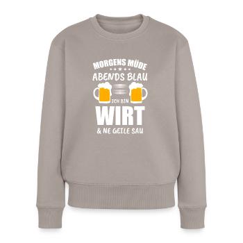 Wirt Wirte Betriebswirt Geschenk - Frauen Premium Bio Pullover - Taupe - Vorne - Julia (174cm)