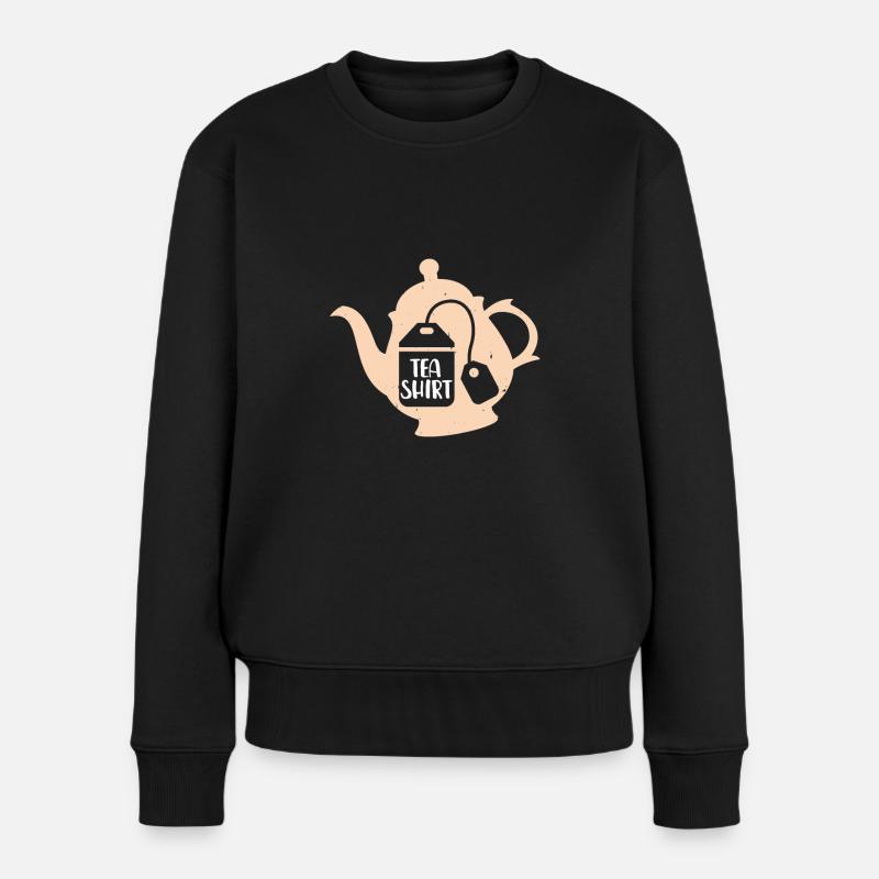 Tea Shirt - Frauen Premium Bio Pullover - Schwarz