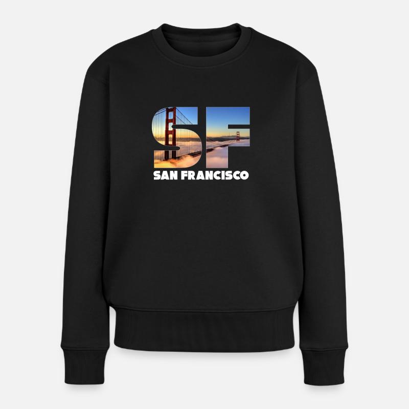 San Francisco - Frauen Premium Bio Pullover - Schwarz