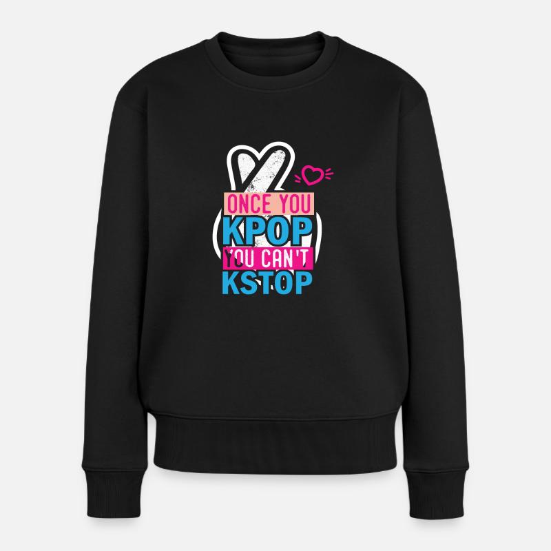 K-pop vêtements k-pop musique k-pop k-pop - Pull Premium bio Femme - noir