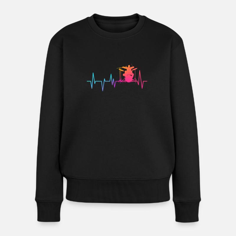 Pouls ECG battement cardiaque - Pull Premium bio Femme - noir