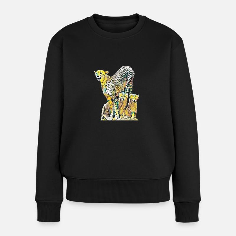 Gepard - Frauen Premium Bio Pullover - Schwarz