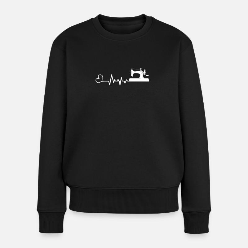 nähen - Frauen Premium Bio Pullover - Schwarz