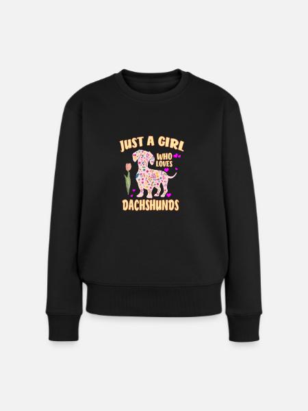 Nur ein Mädchen das Dackel Liebt - Dackel Frauchen - Frauen Premium Bio Pullover - Schwarz