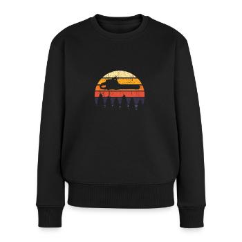 Scie à chaîne vintage bûcheron forestier - Pull Premium bio Femme - noir - Devant - Julia (174cm)