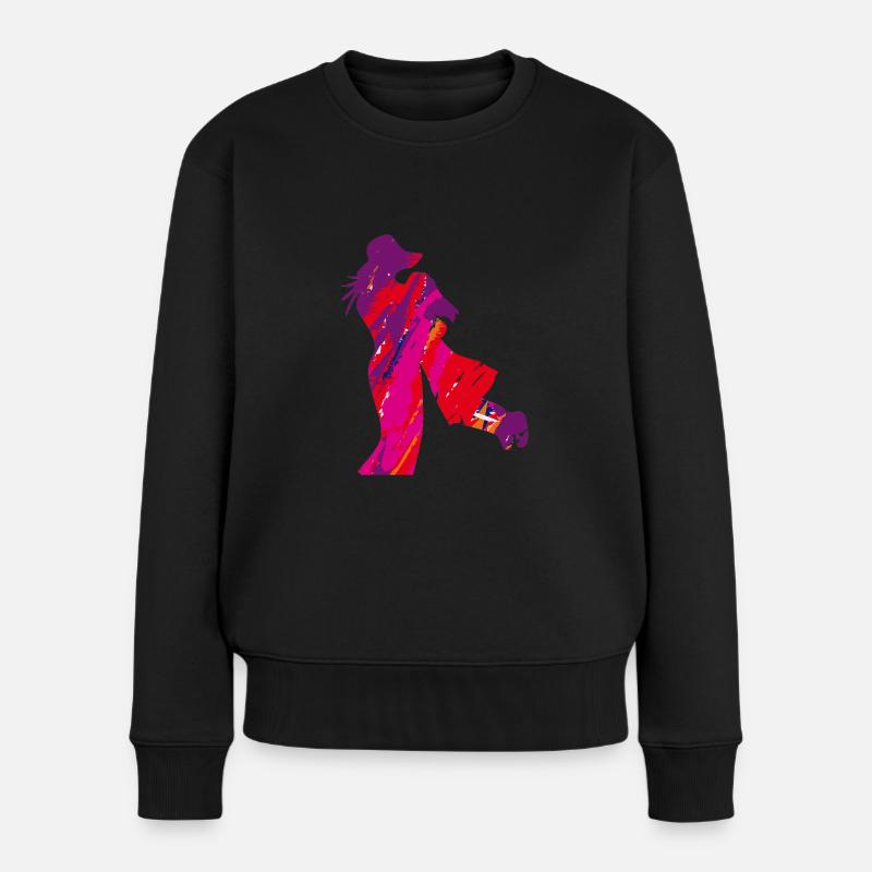 Mutter Tochter abstrakt Geschenk - Frauen Premium Bio Pullover - Schwarz