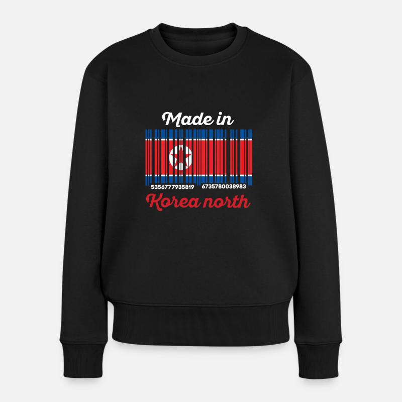 korea north barcode flag - Women's Premium Organic Jumper - black