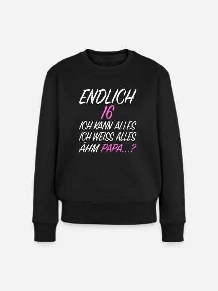 16.Geburtstag Geschenkidee Level 16 - Frauen Premium Bio Pullover - Schwarz