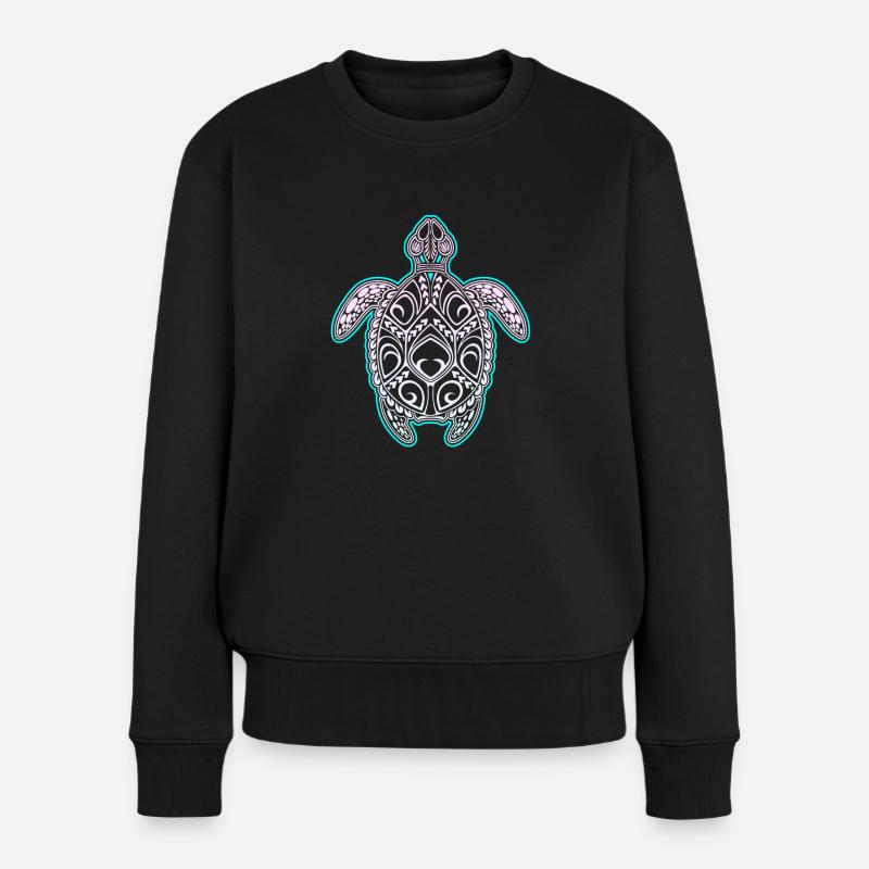 Schildkröte Taucher Tauchen - Frauen Premium Bio Pullover - Schwarz